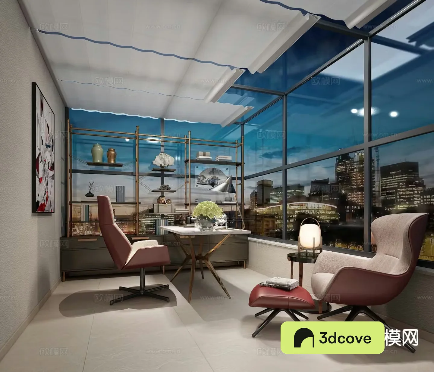 Modern study sunroom