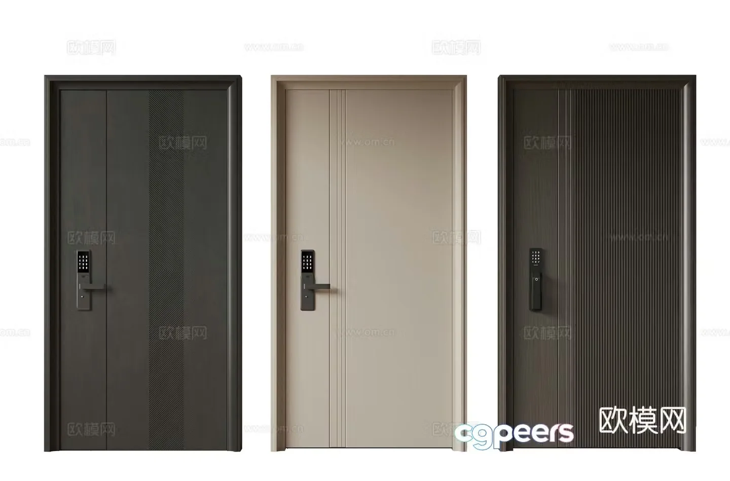Modern minimalist entrance door medieval security door single opening door mother and child door main door password door 3D model