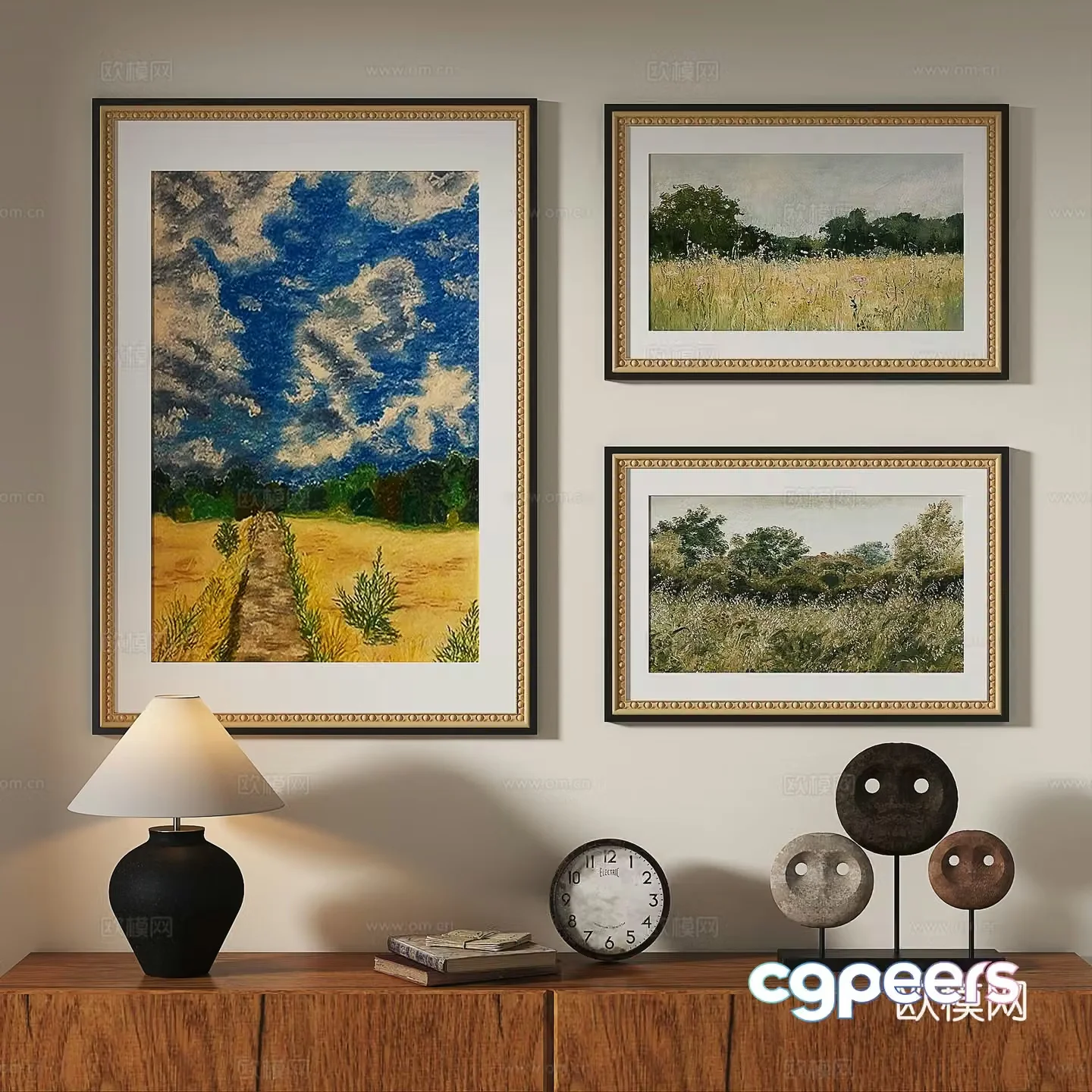 Modern French retro medieval decorative painting 3d model