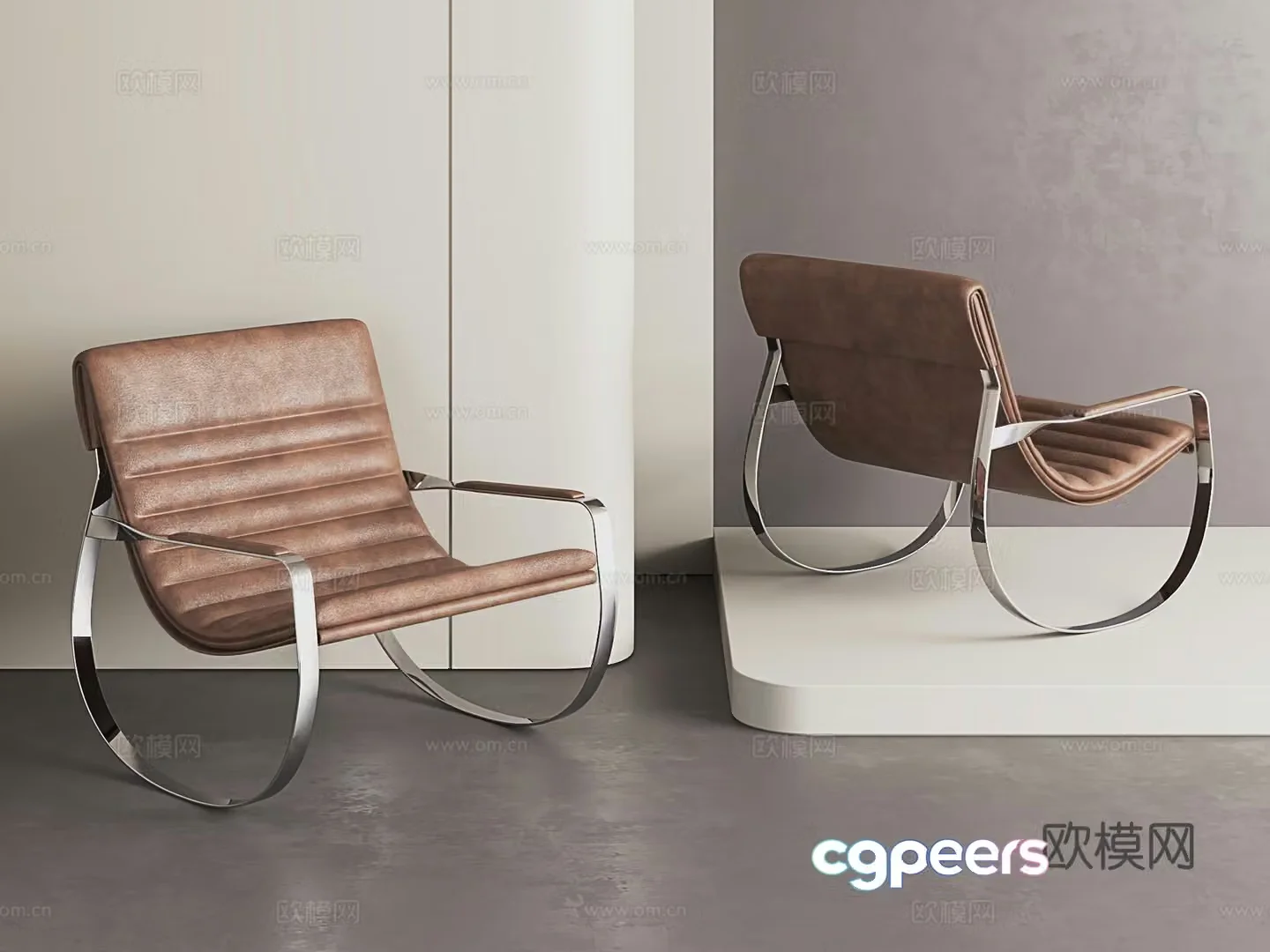 Modern minimalist leisure chair Light luxury simple leisure chair Nordic industrial leisure chair 3D model