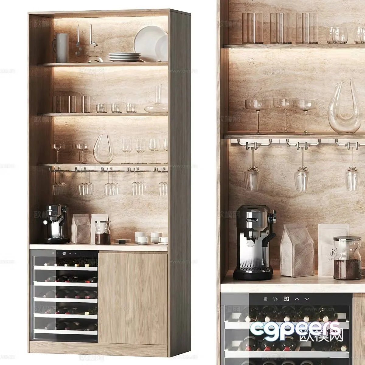 Modern Italian minimalist wine cabinet 3D model
