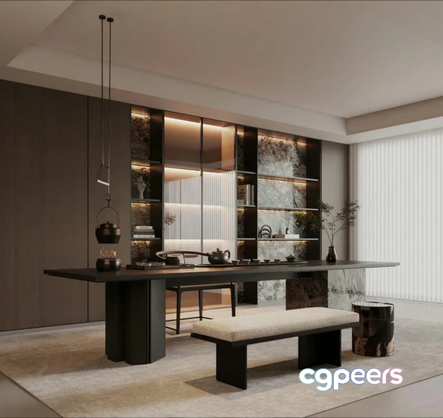 Modern Dining Table 3D Model – 3603 – VRAY Render