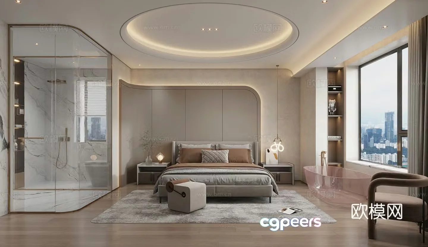 Italian bedroom modern bedroom 3d model