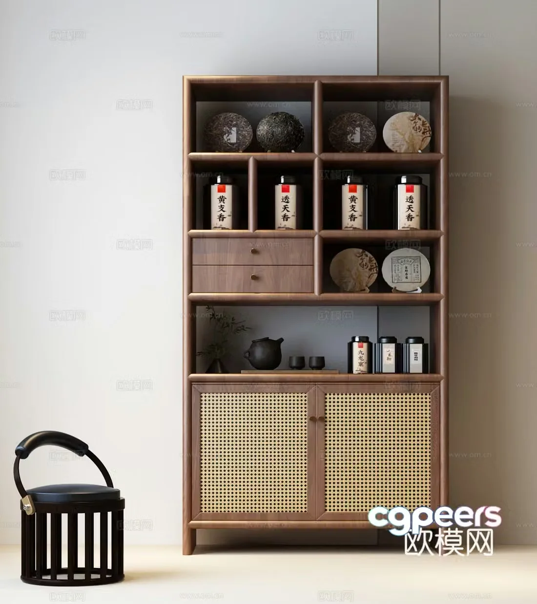 New Chinese tea cabinet Song’s tea cabinet 3D model