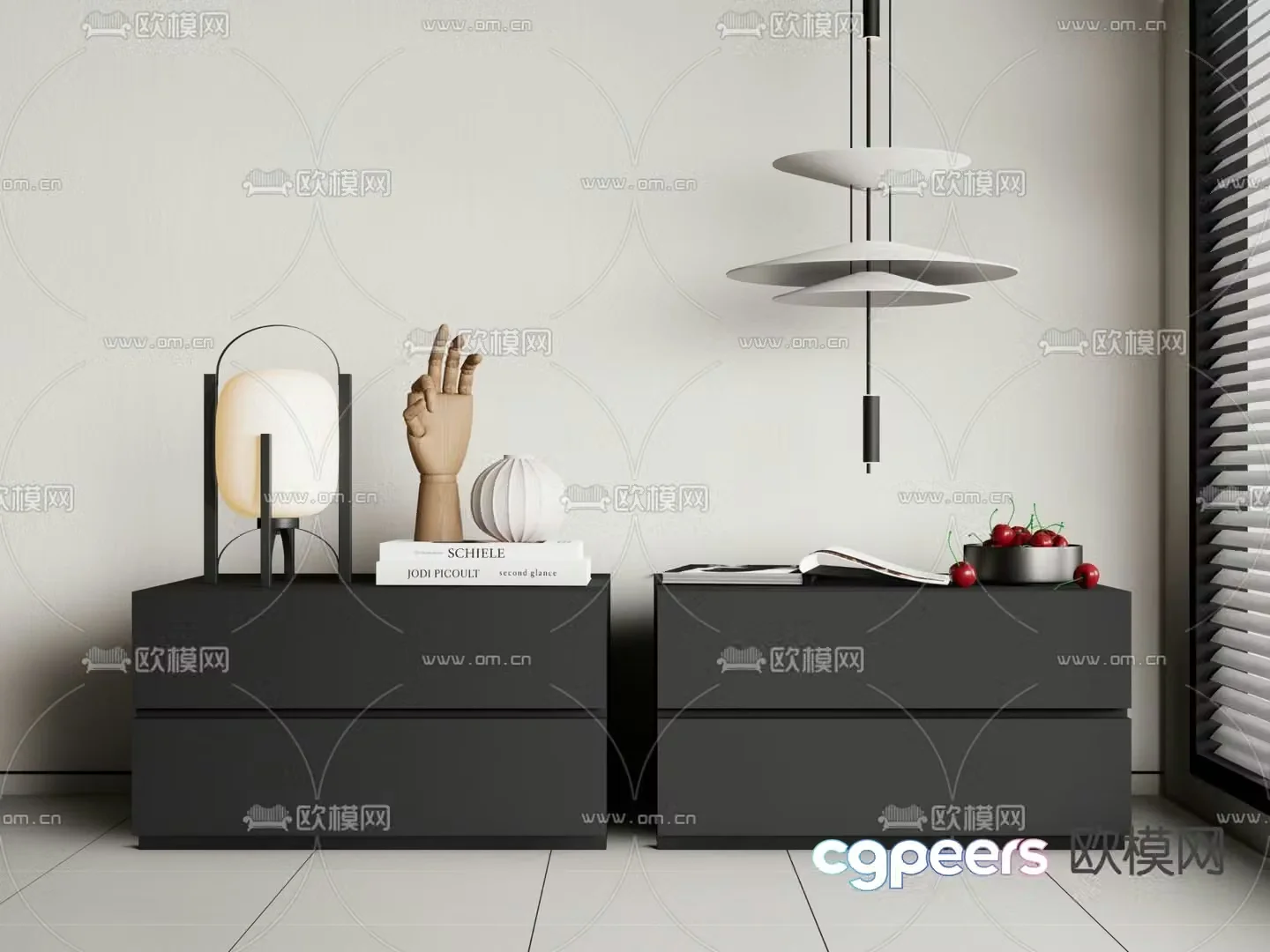 Modern bedside table 3d model