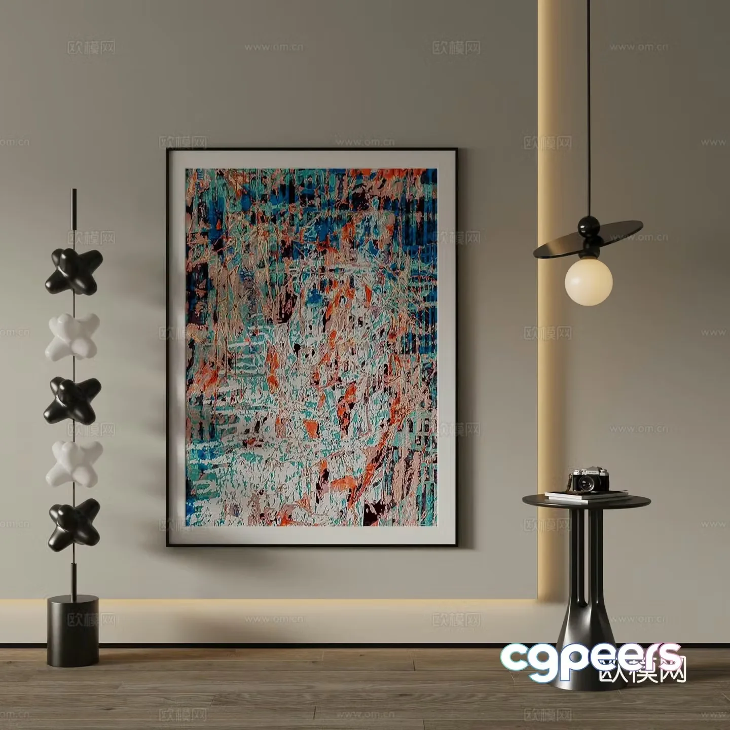Modern Art Painting Decorative Painting 3D Model