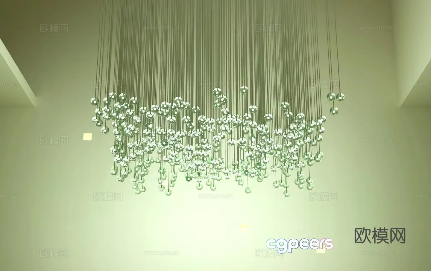 Chandelier matrix light luxury style 3D model