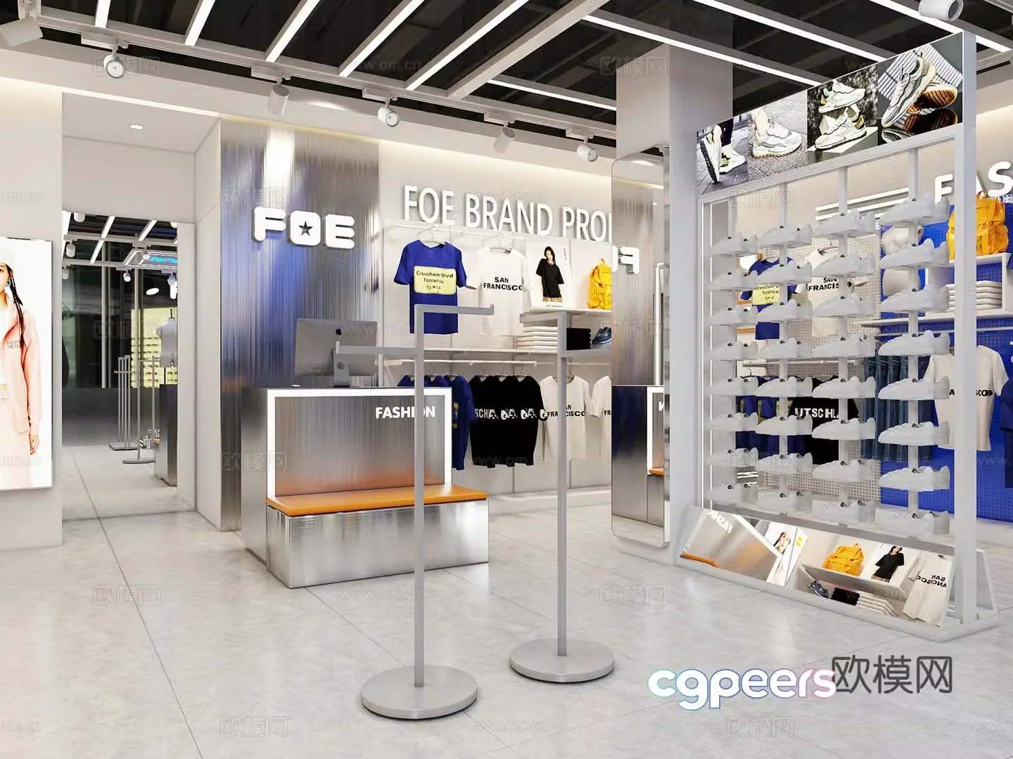 Modern clothing store 3d model