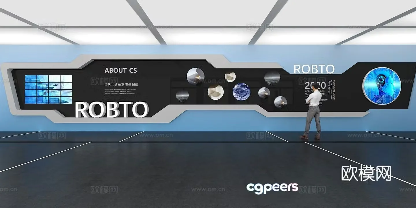 Cultural wall Corporate culture wall Display wall Classroom Exhibition hall Campus culture Corridor 3D model