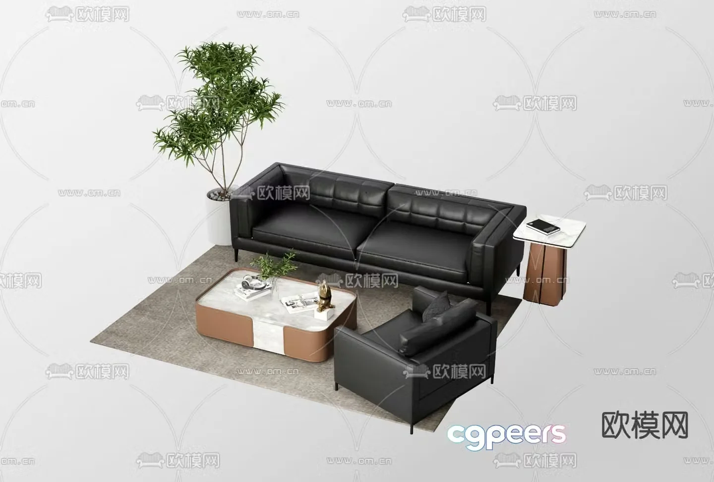 Office sofa reception sofa 3d model