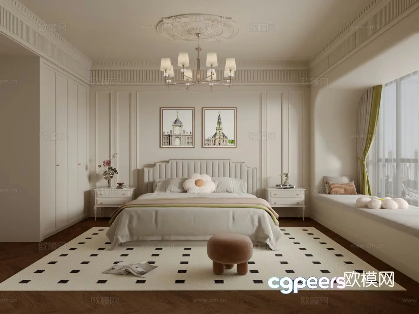 French bedroom master bedroom 3d model