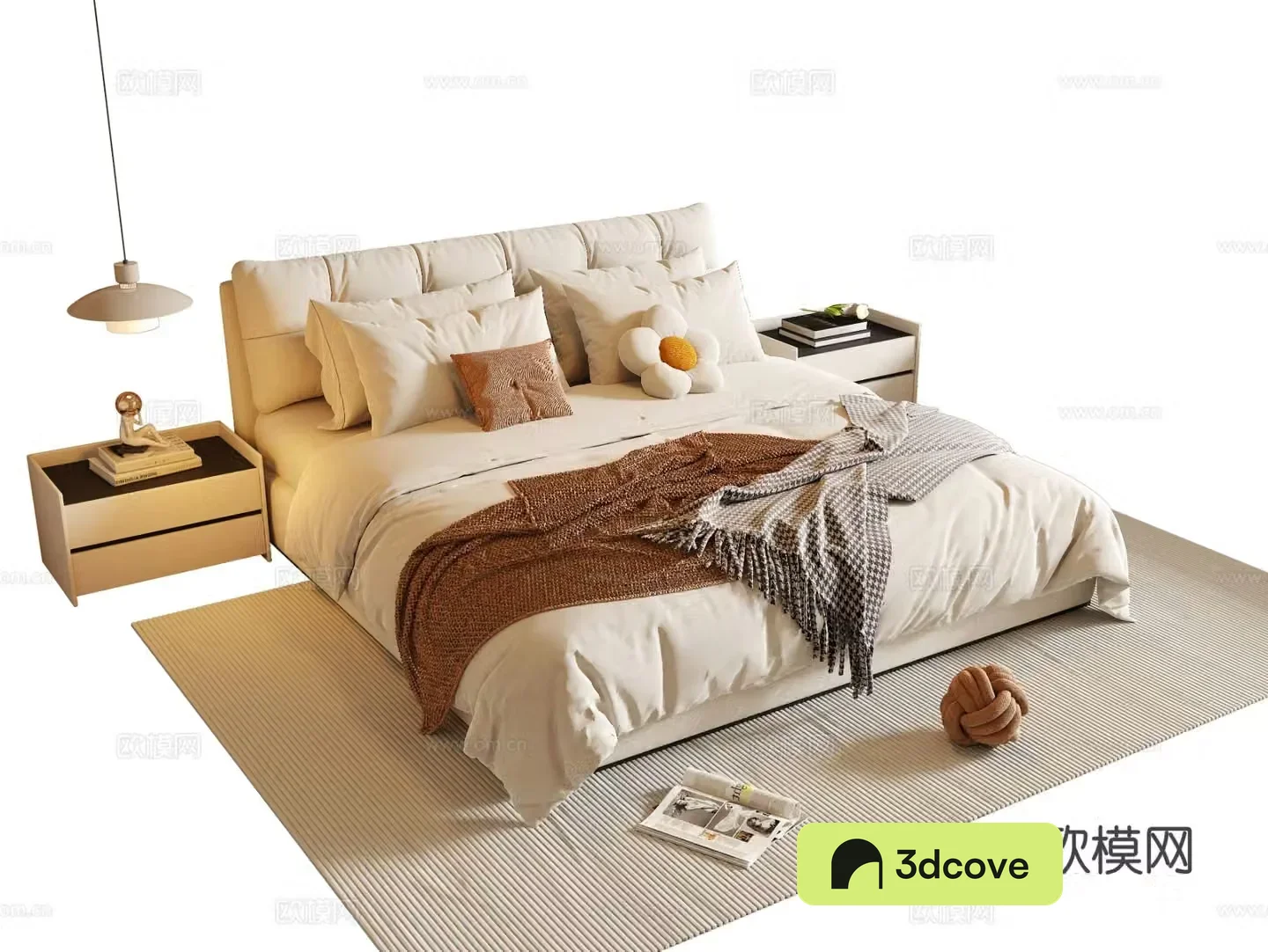 Cream style double bed