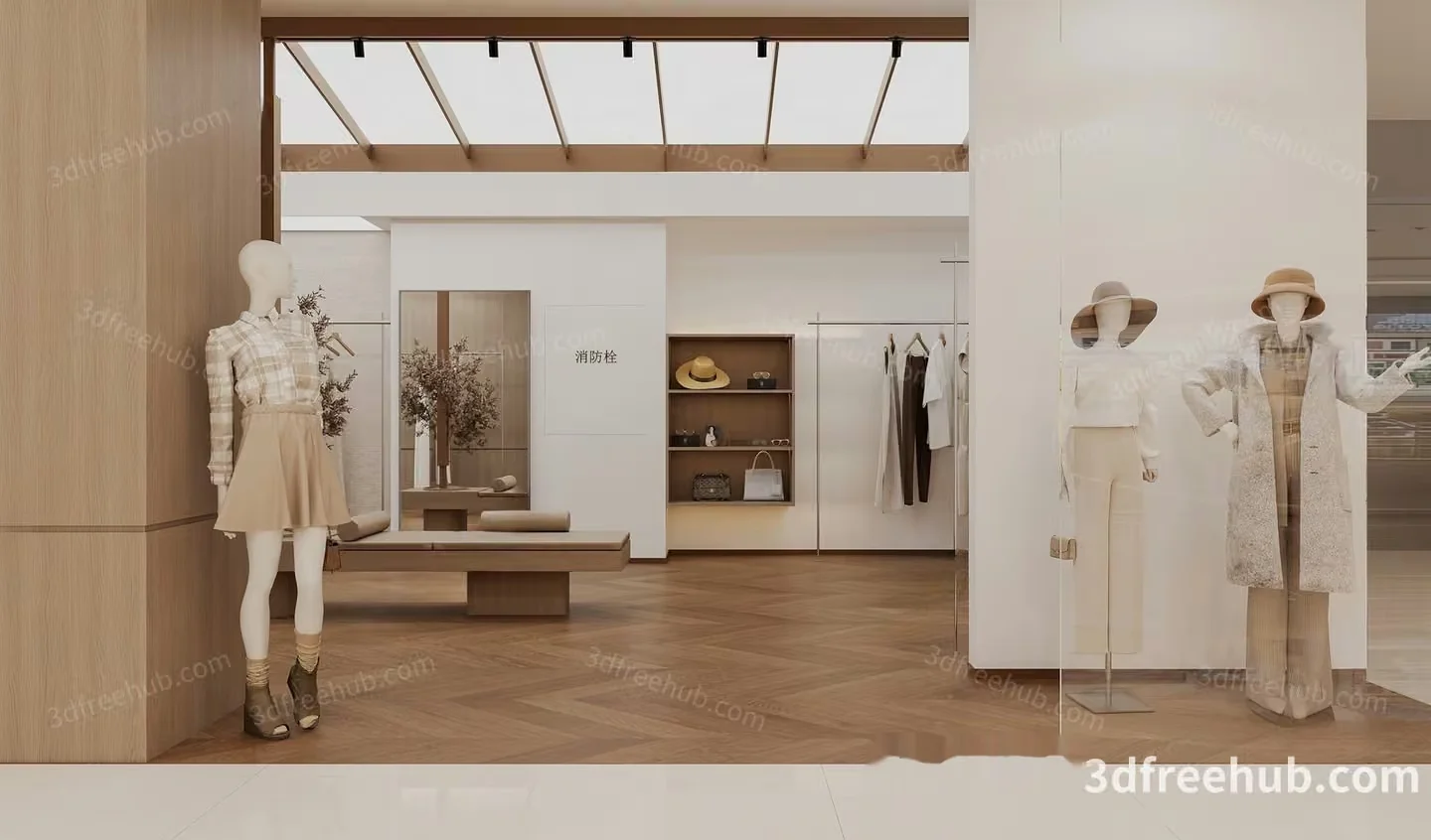 A Clothing Store With A Minimalist Aesthetic 3D Model – 20154 – VRAY Render