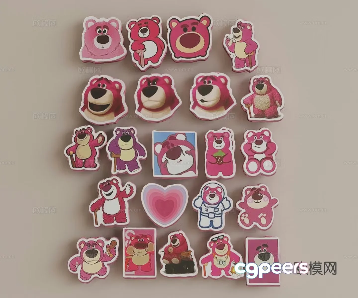 Refrigerator sticker Magnetic refrigerator sticker Cartoon refrigerator sticker 3D model