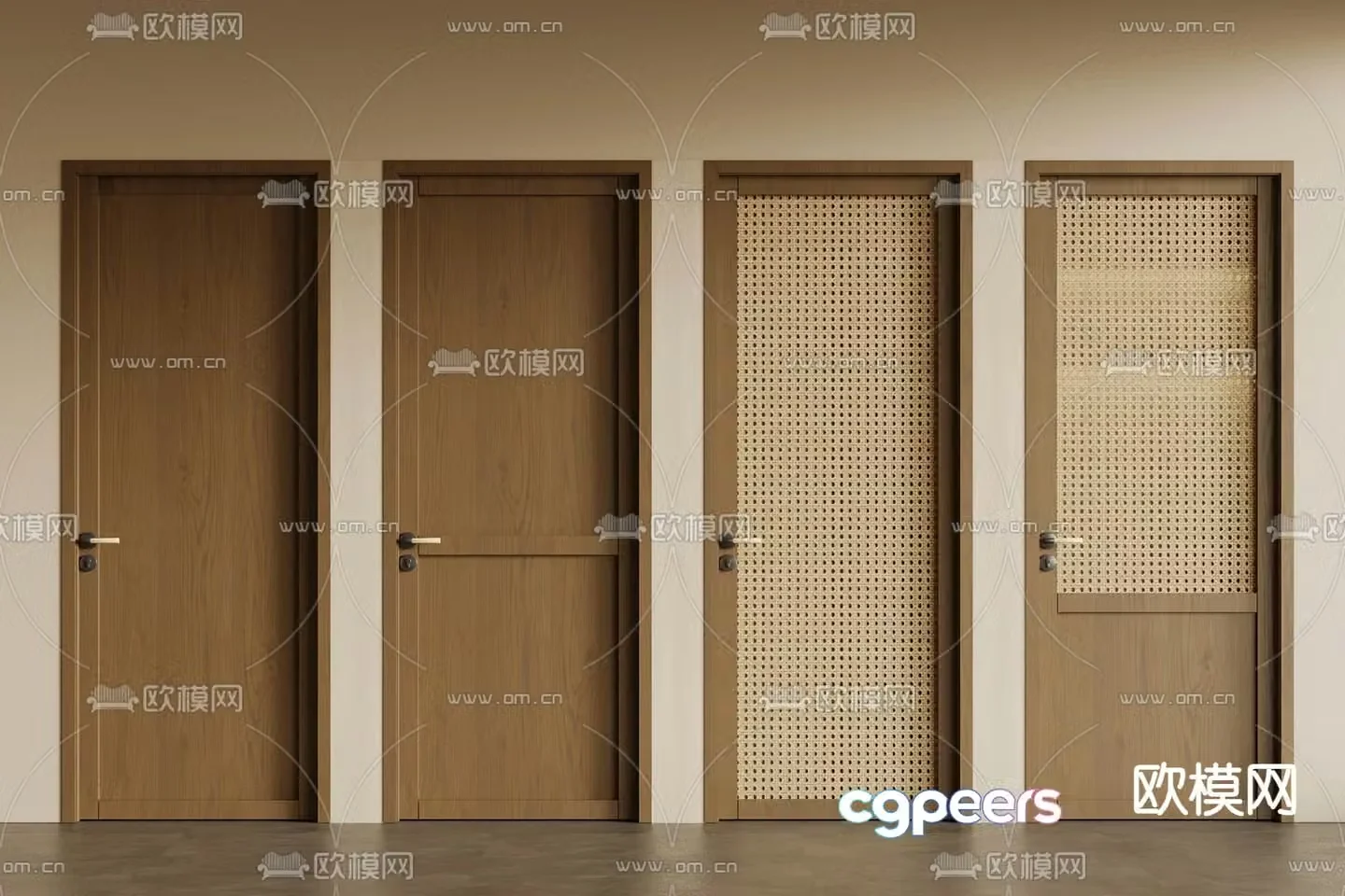 Wasabi door bedroom door swing door 3d model