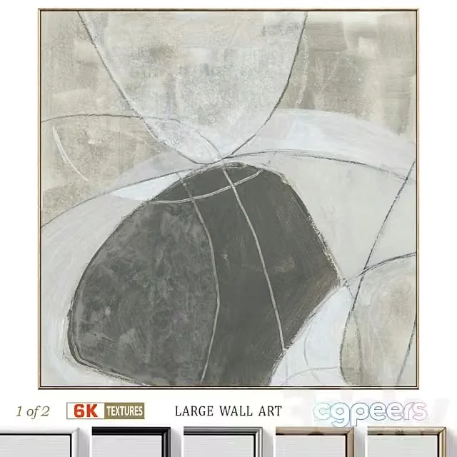 3ds Max Free – Large Abstract Neutral Textural Wall Art C 797
