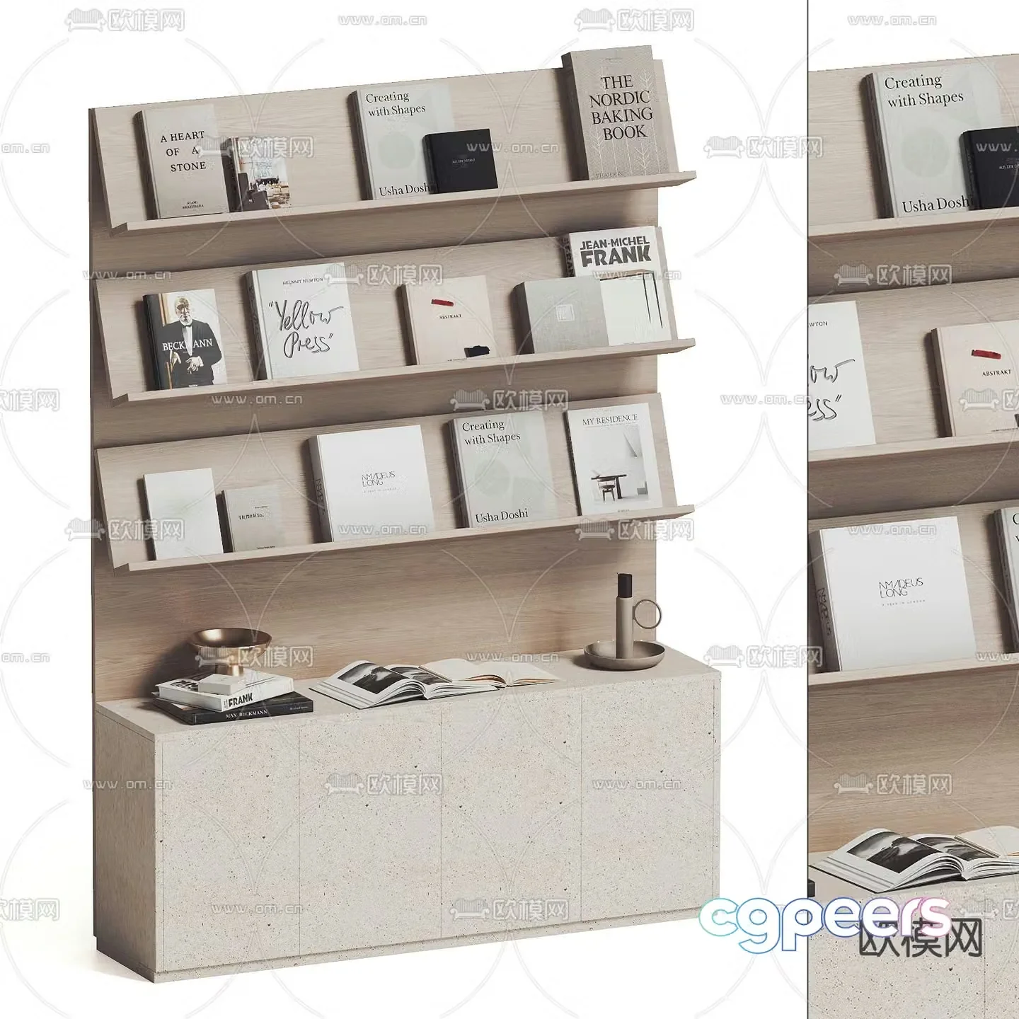 Modern bookshelf Magazine shelf Book 3d model