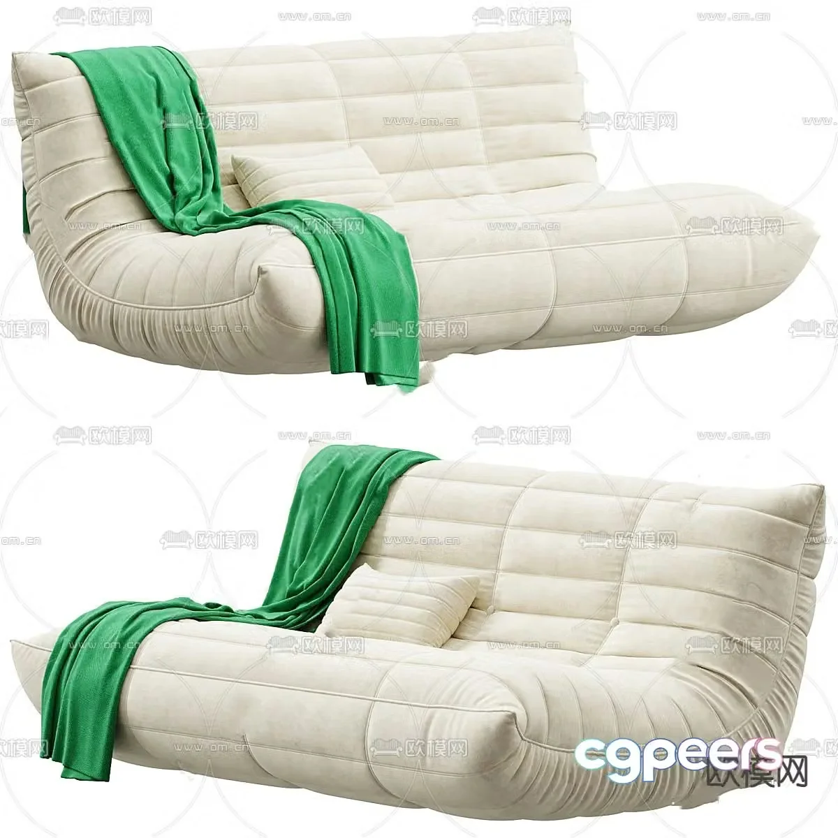 Modern beanbag sofa 3d model