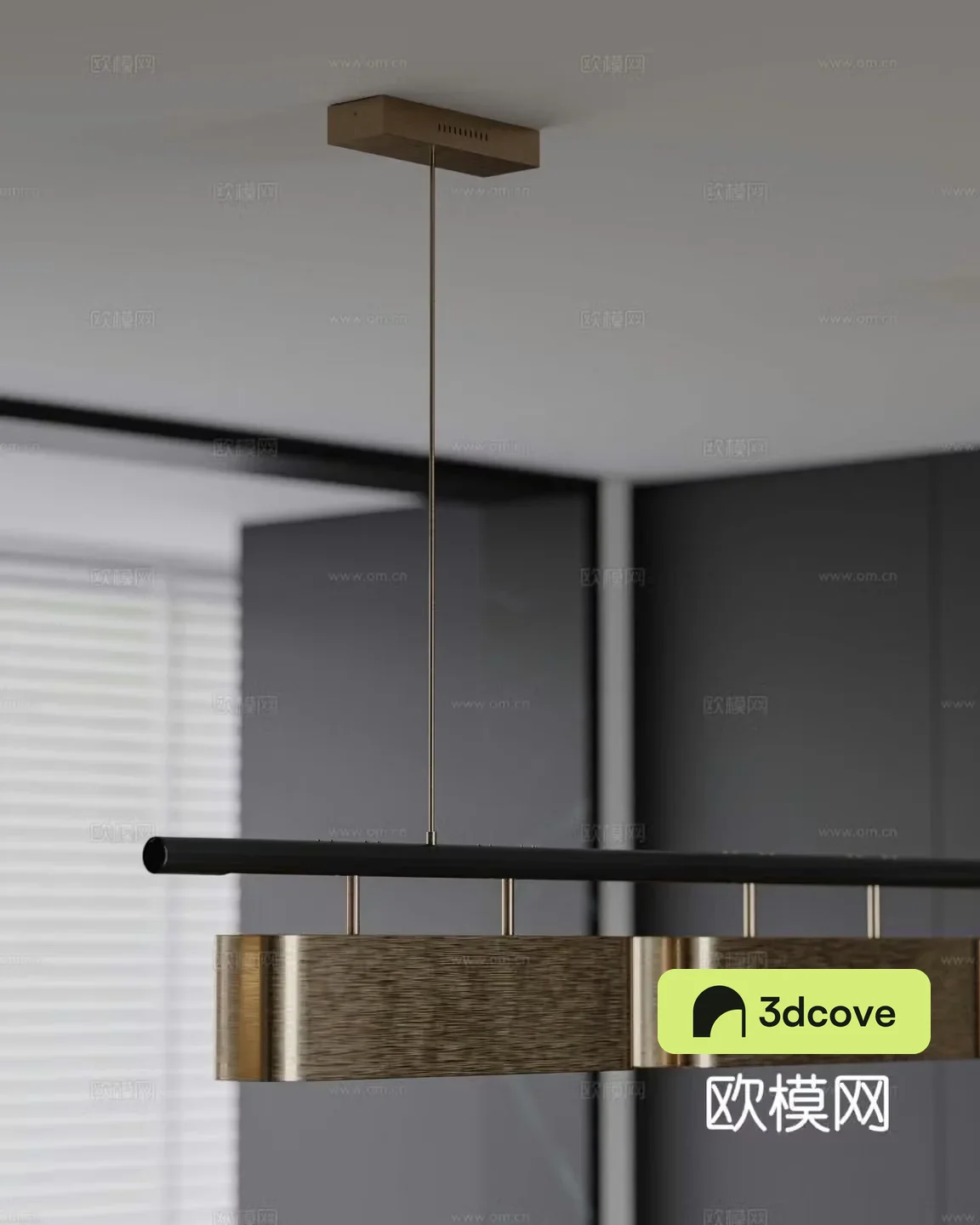 Modern long chandelier