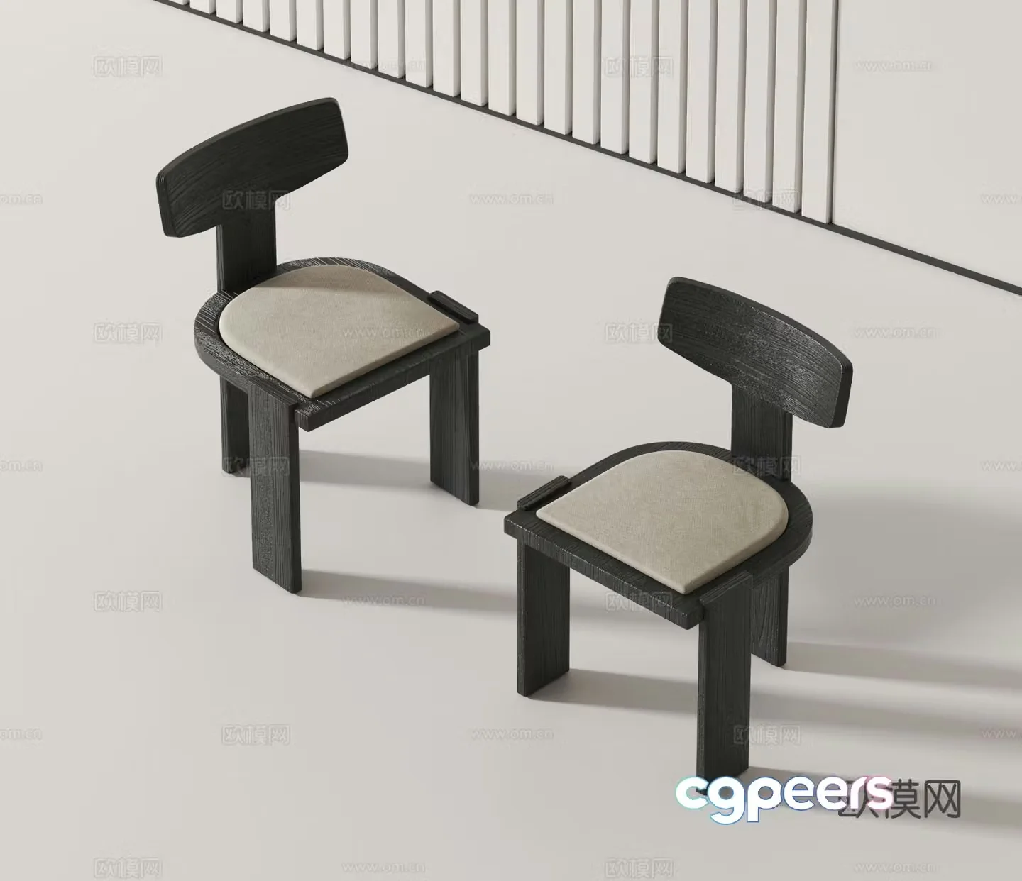 Wabi-sabi chair dining chair 3d model