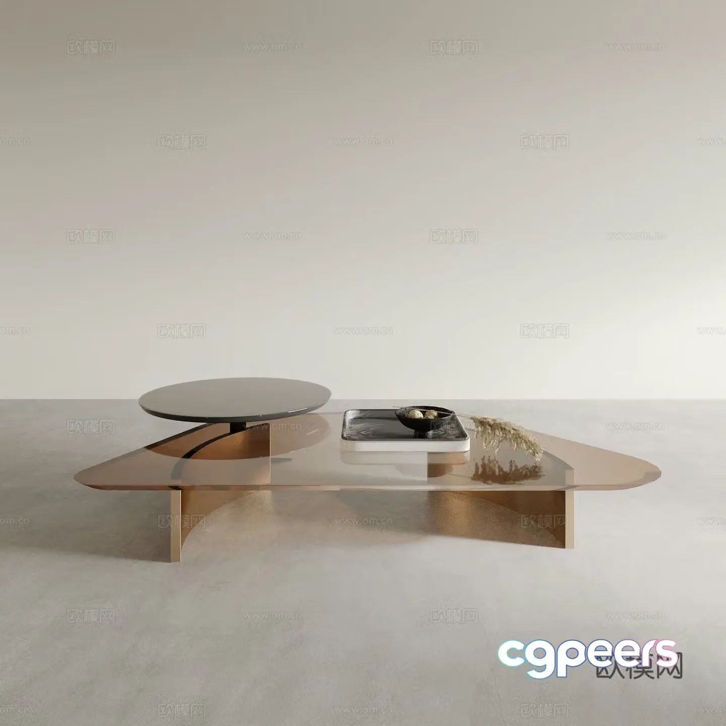 Modern mother-in-law coffee table acrylic coffee table 3d model