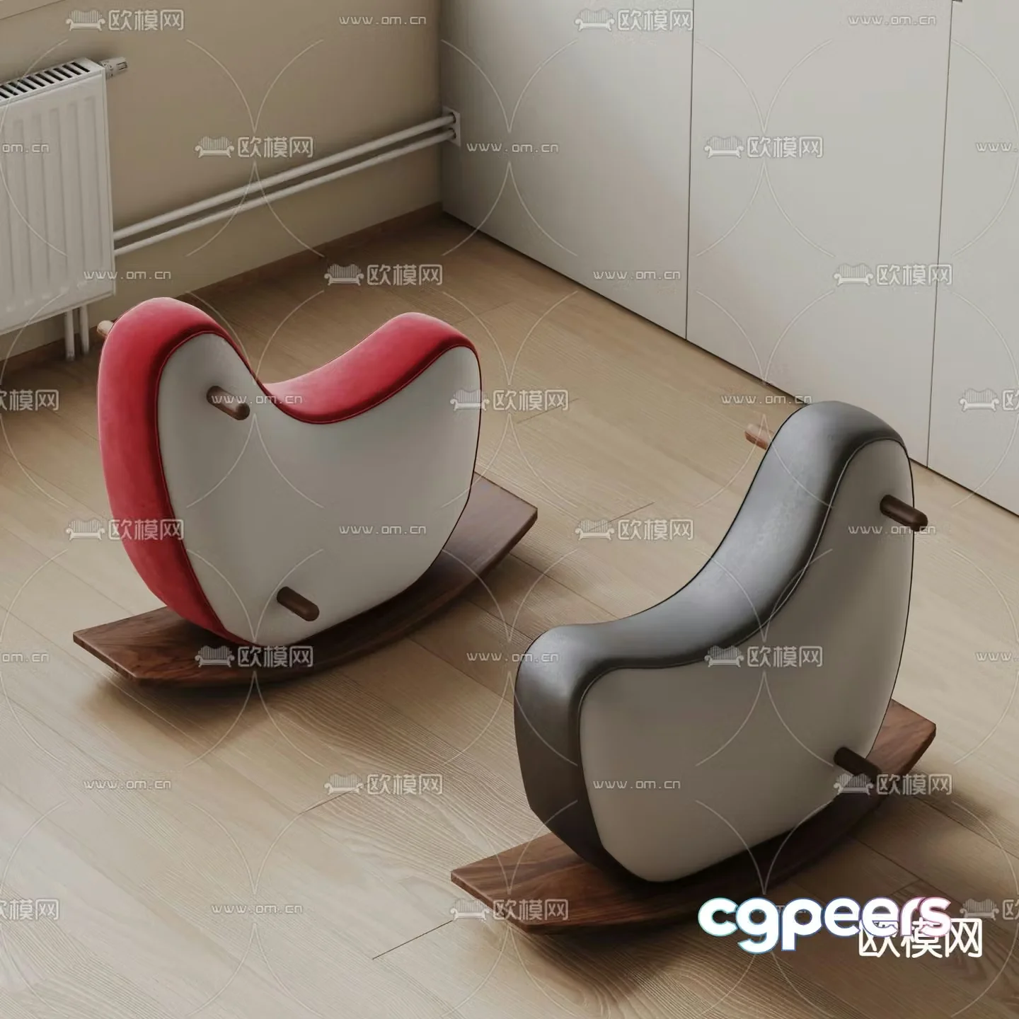 Children’s rocking chair Trojan horse 3d model