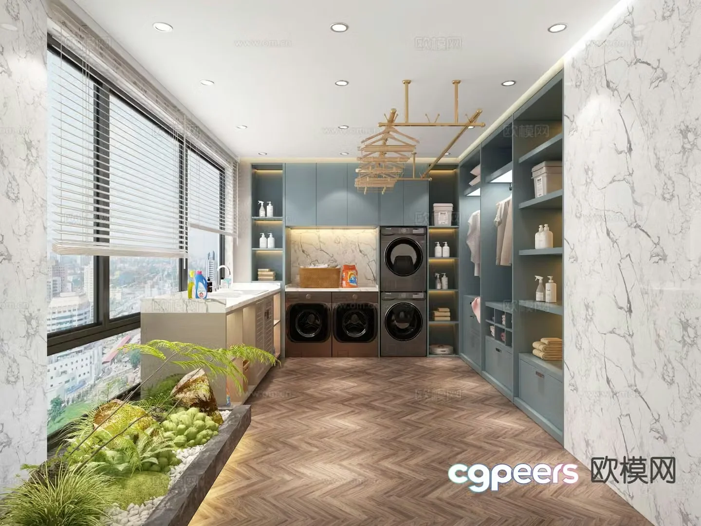 Living balcony laundry room 3d model