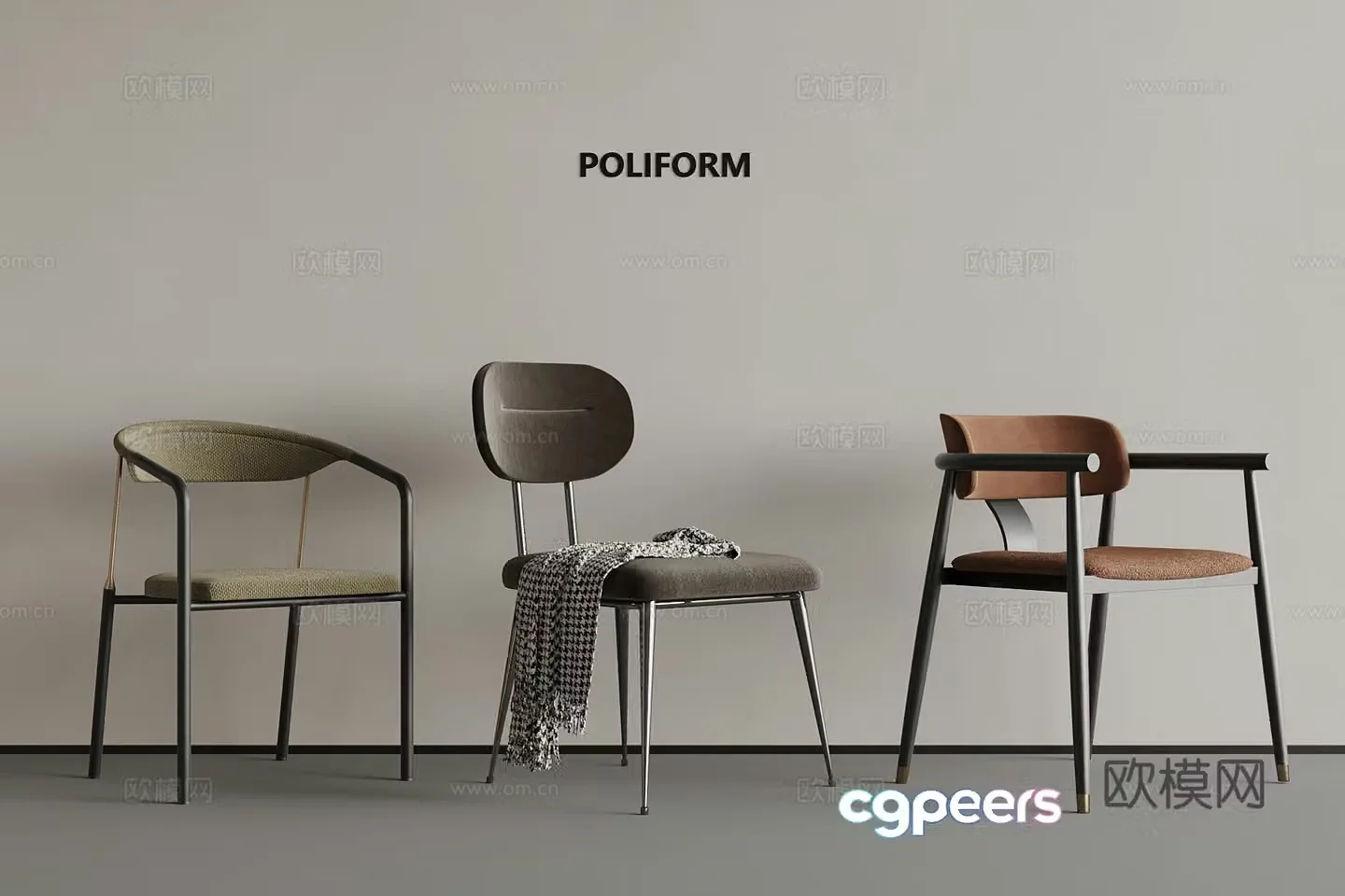 Modern casual chair single chair 3d model