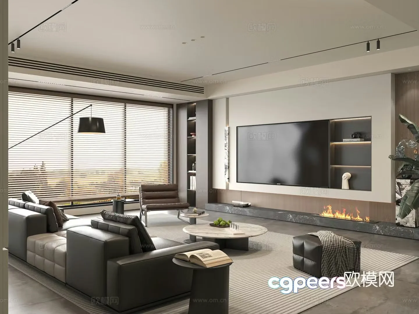 Minotti modern Italian living room 3d model