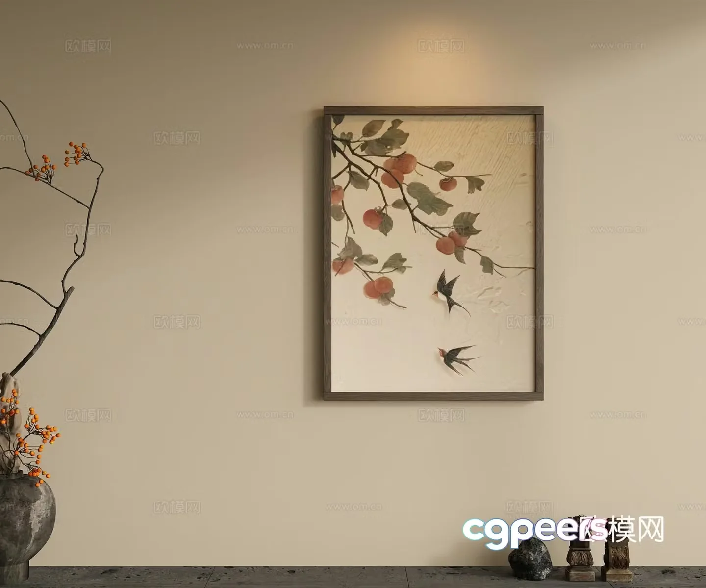 New Chinese style decorative painting 3D model