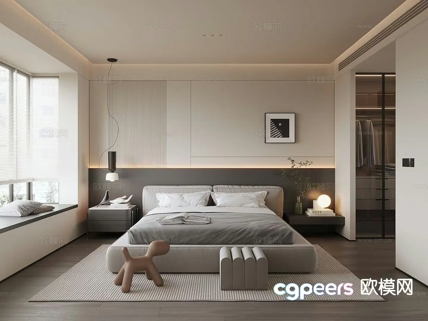Modern bedroom master bedroom 3d model