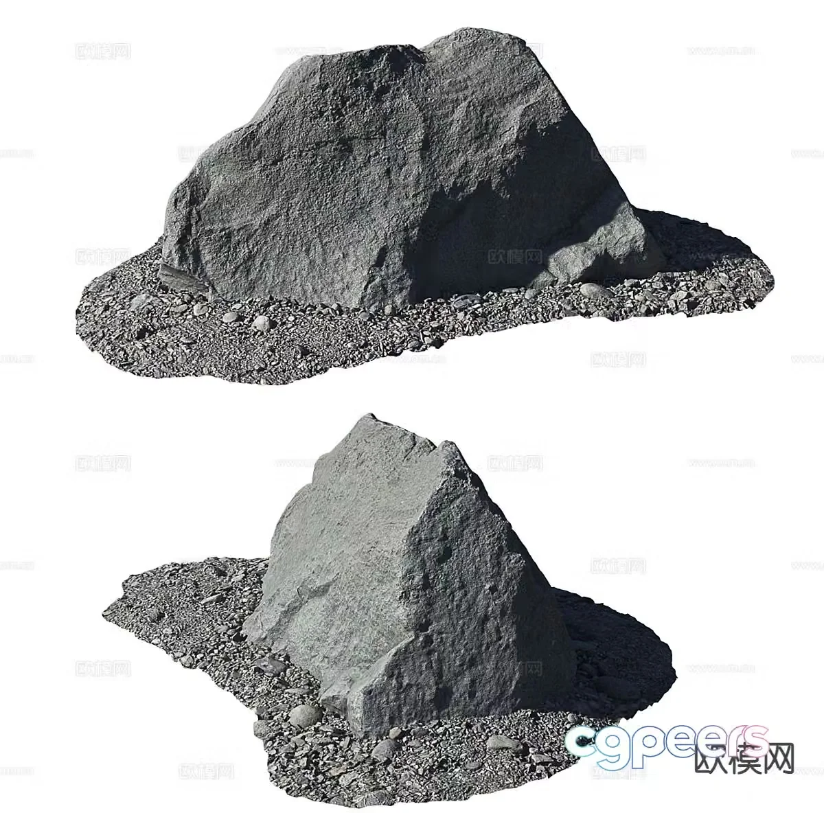 stone rockery rock 3d model