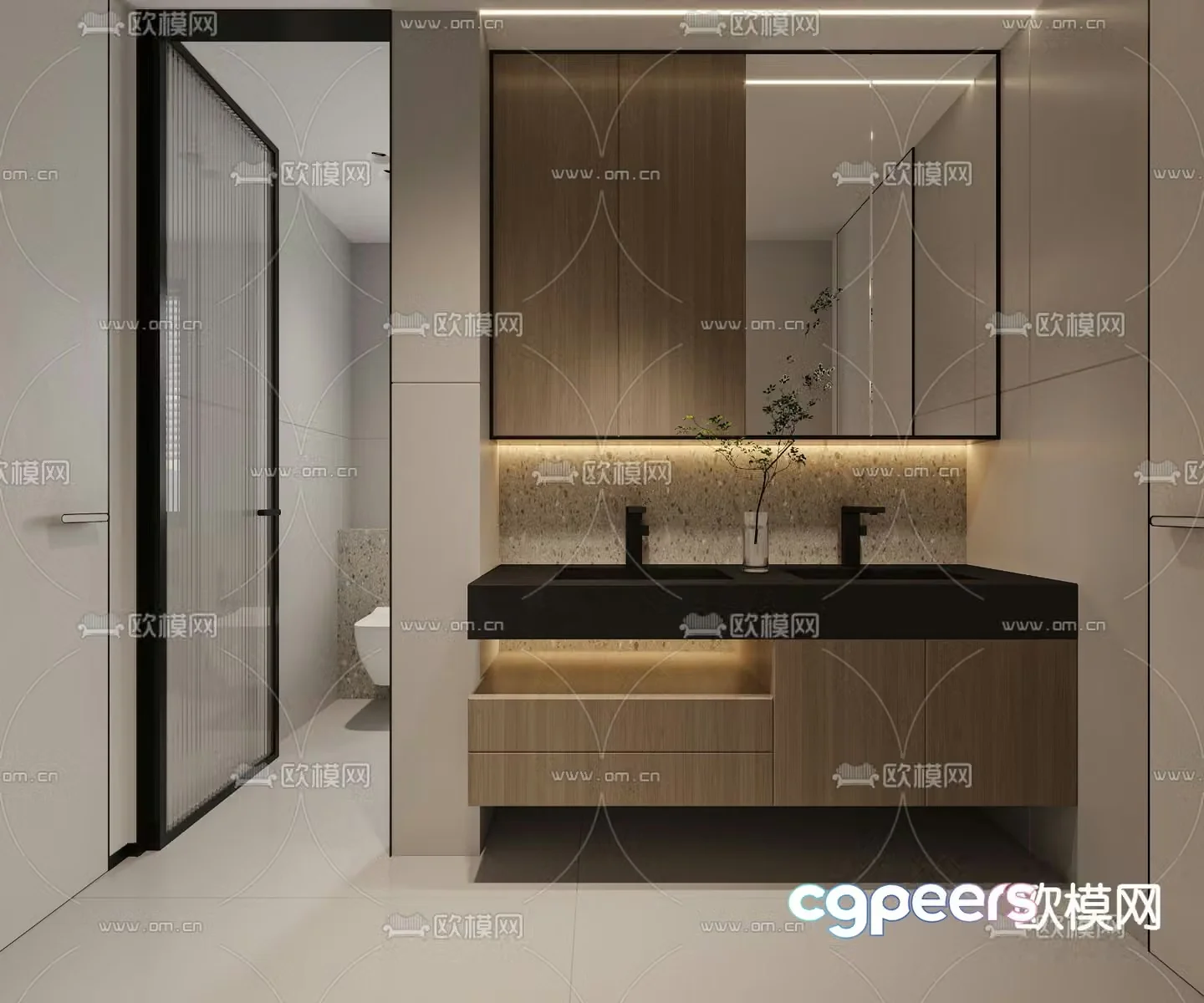 Modern bathroom bathroom toilet 3d model