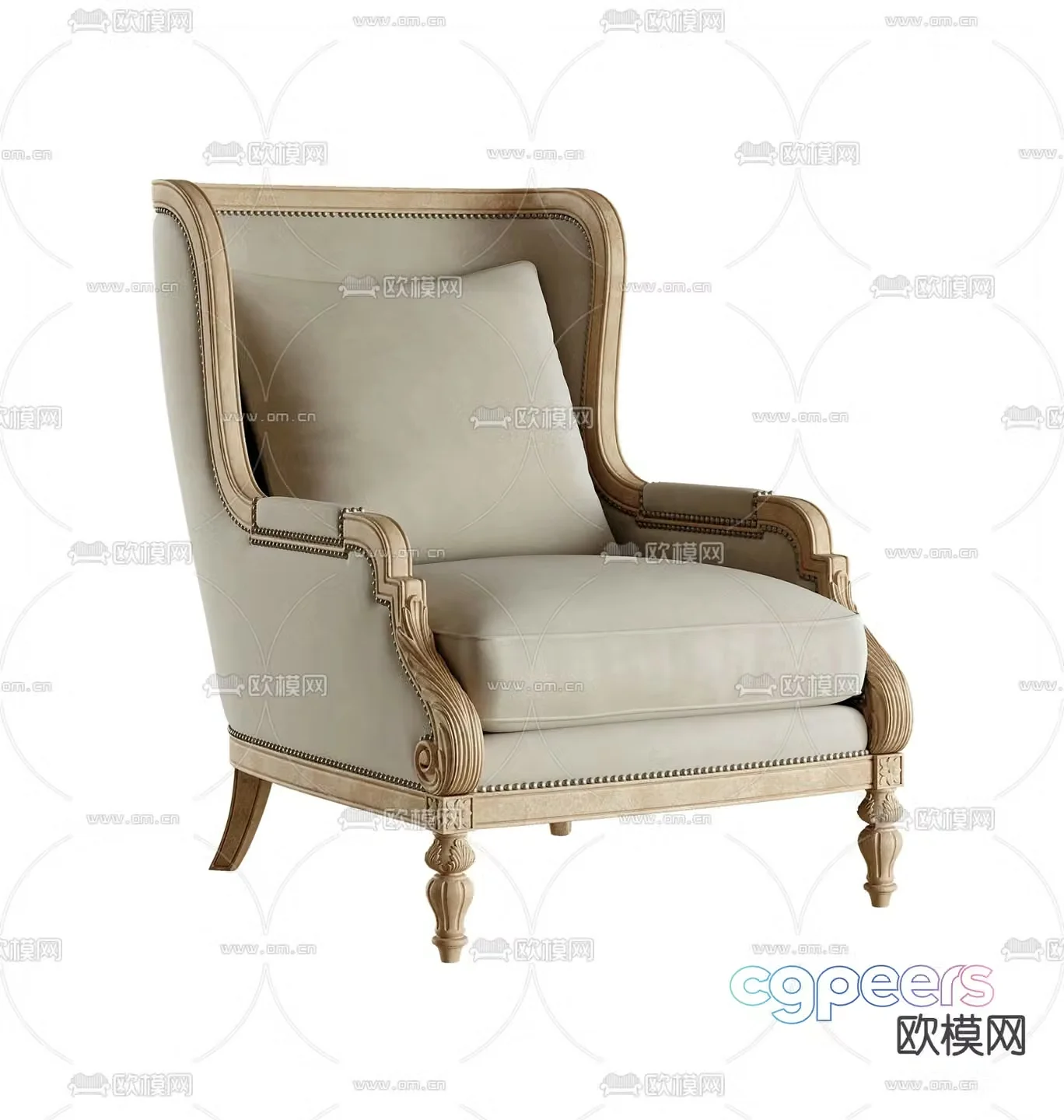 American sofa chair leisure chair 3d model