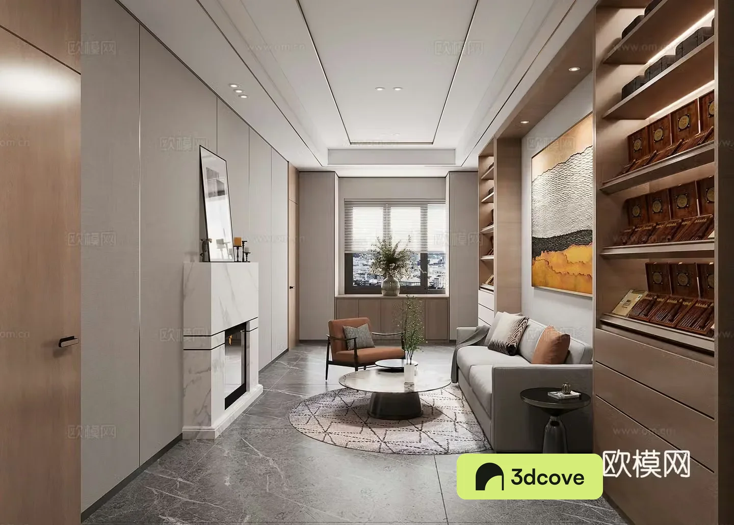 Modern cigar room