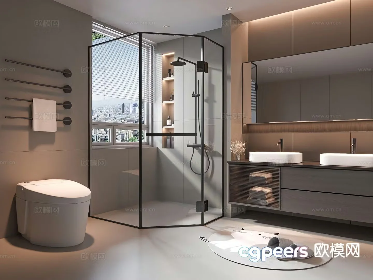 Modern bathroom bathroom 3d model