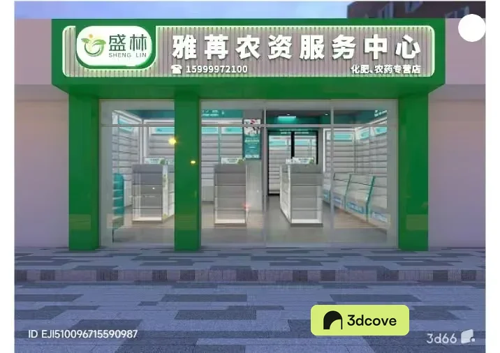 The Main Subject Is A Storefront With A Green Sign