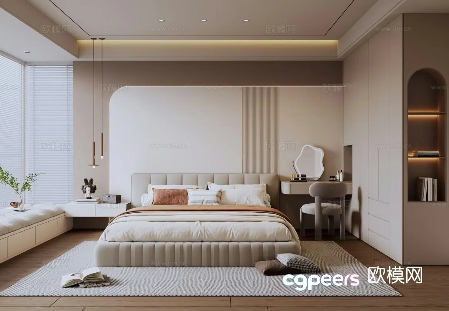 Cream style bedroom master bedroom 3d model