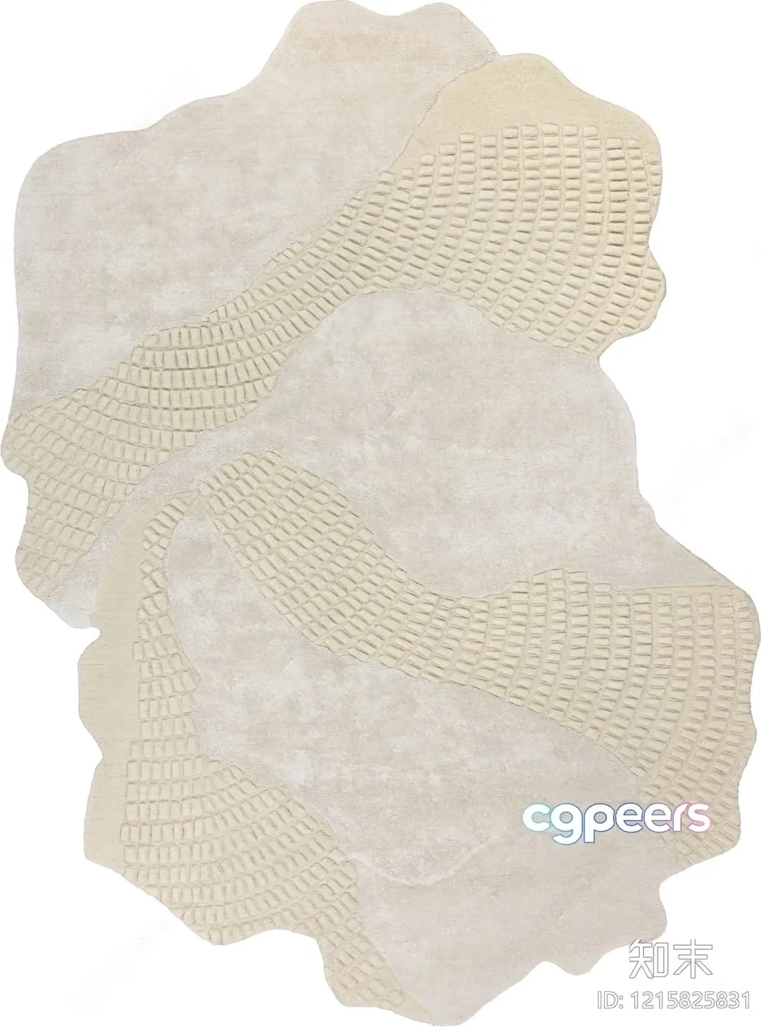 A Beige Rug With A Wavy Design 3D Model – 13133 – VRAY Render