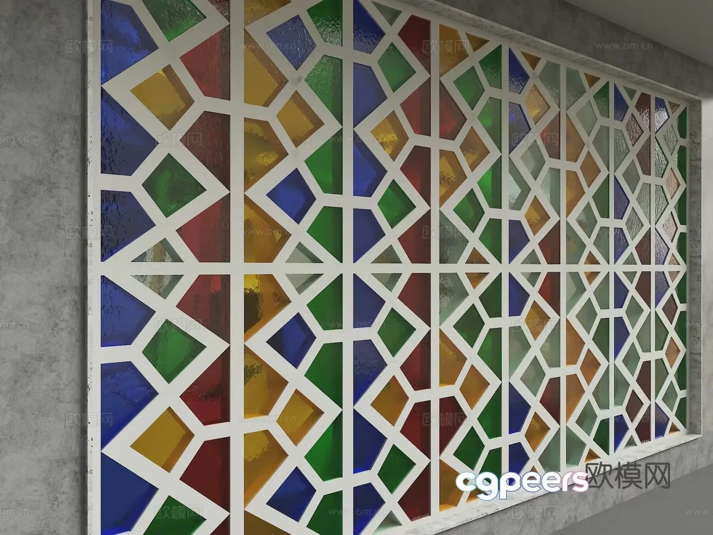Modern glass partition 3d model