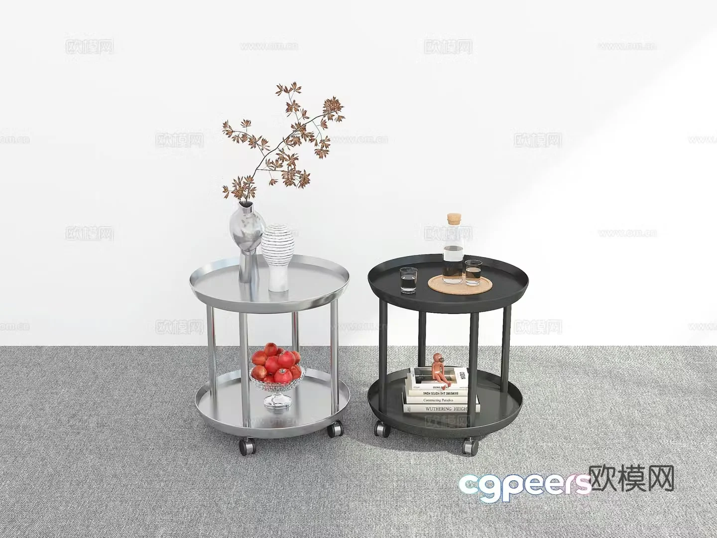 Modern round table side table 3d model