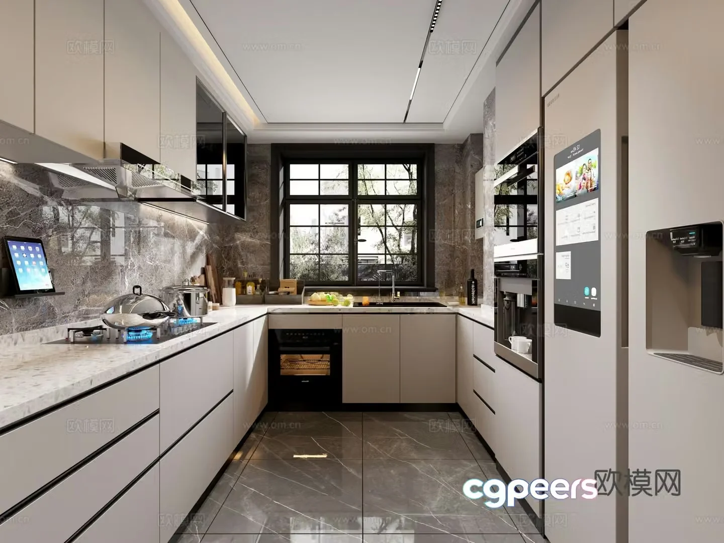 Modern Italian style kitchen 3d model