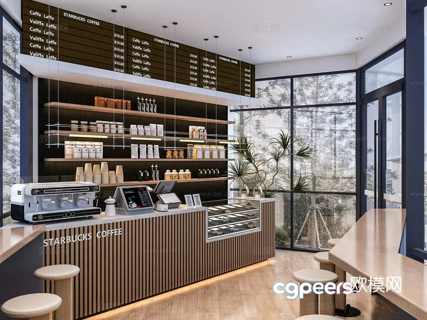 Modern cafe 3d model