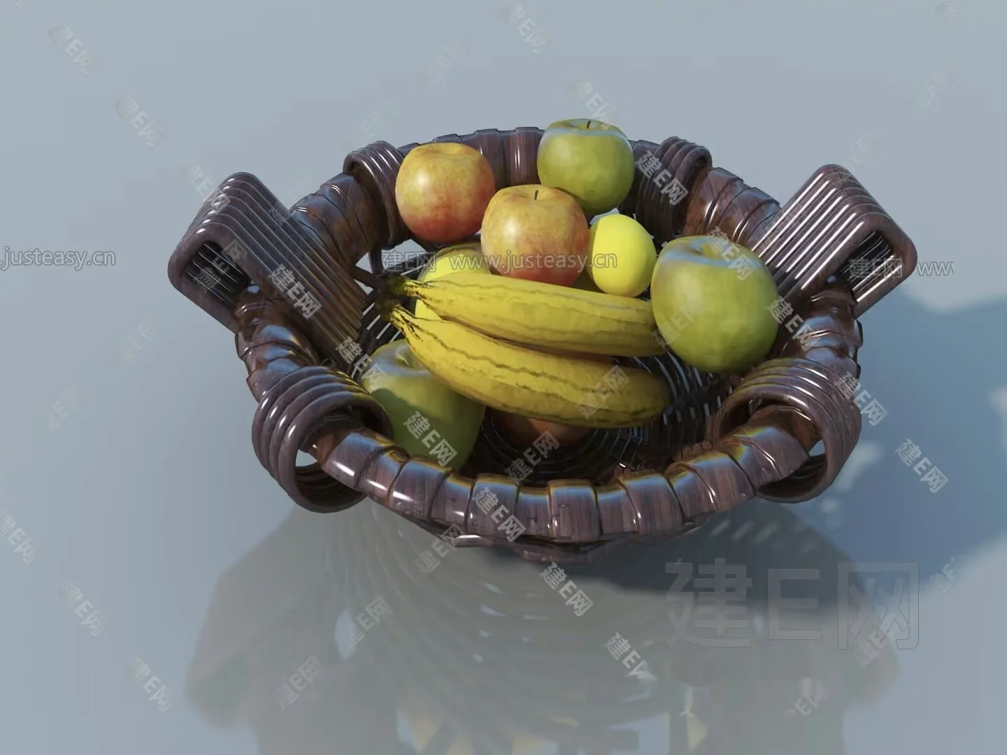 A Brown Wicker Basket 3D Model – 14949 – VRAY Render