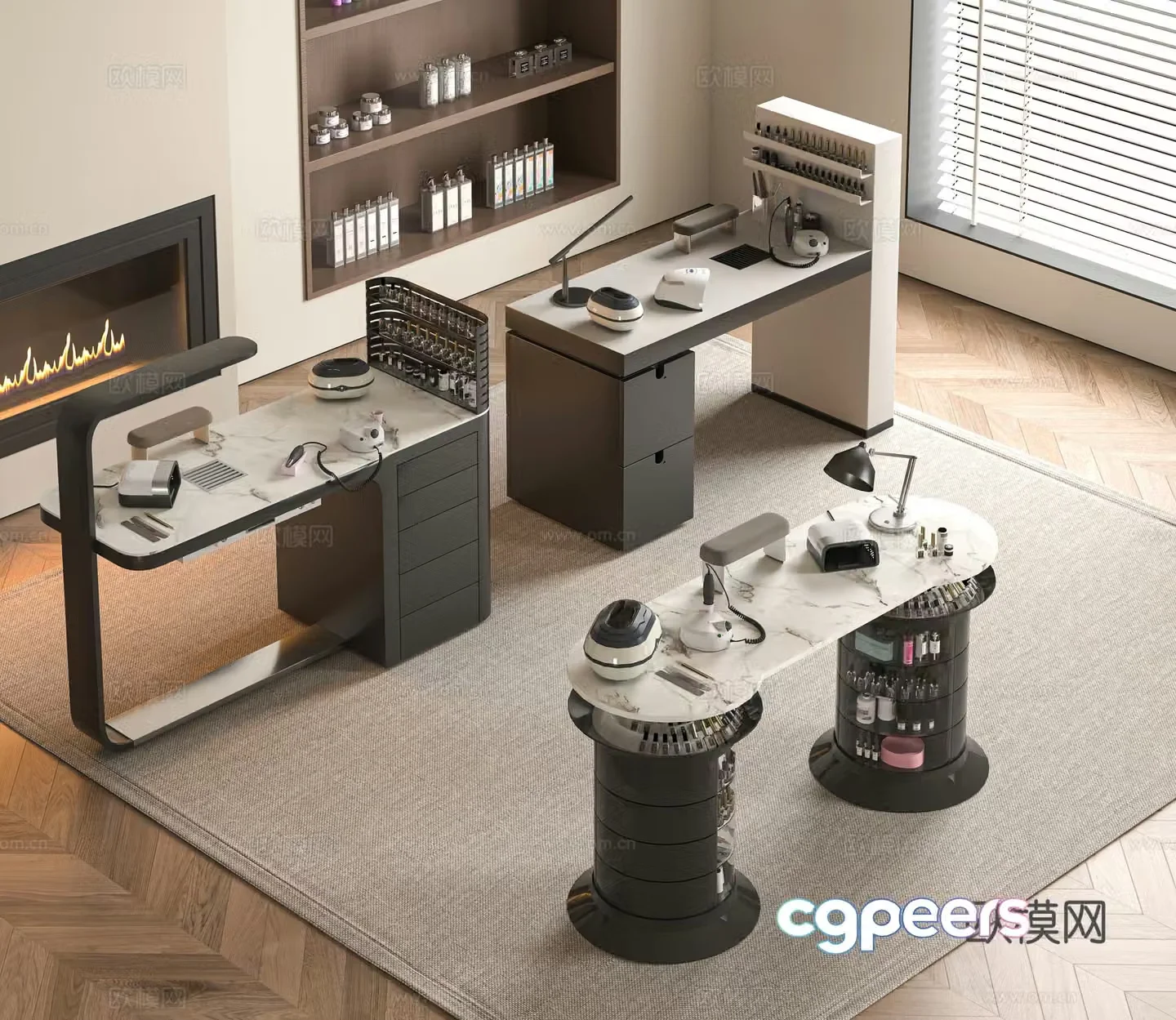 Modern manicure table 3d model