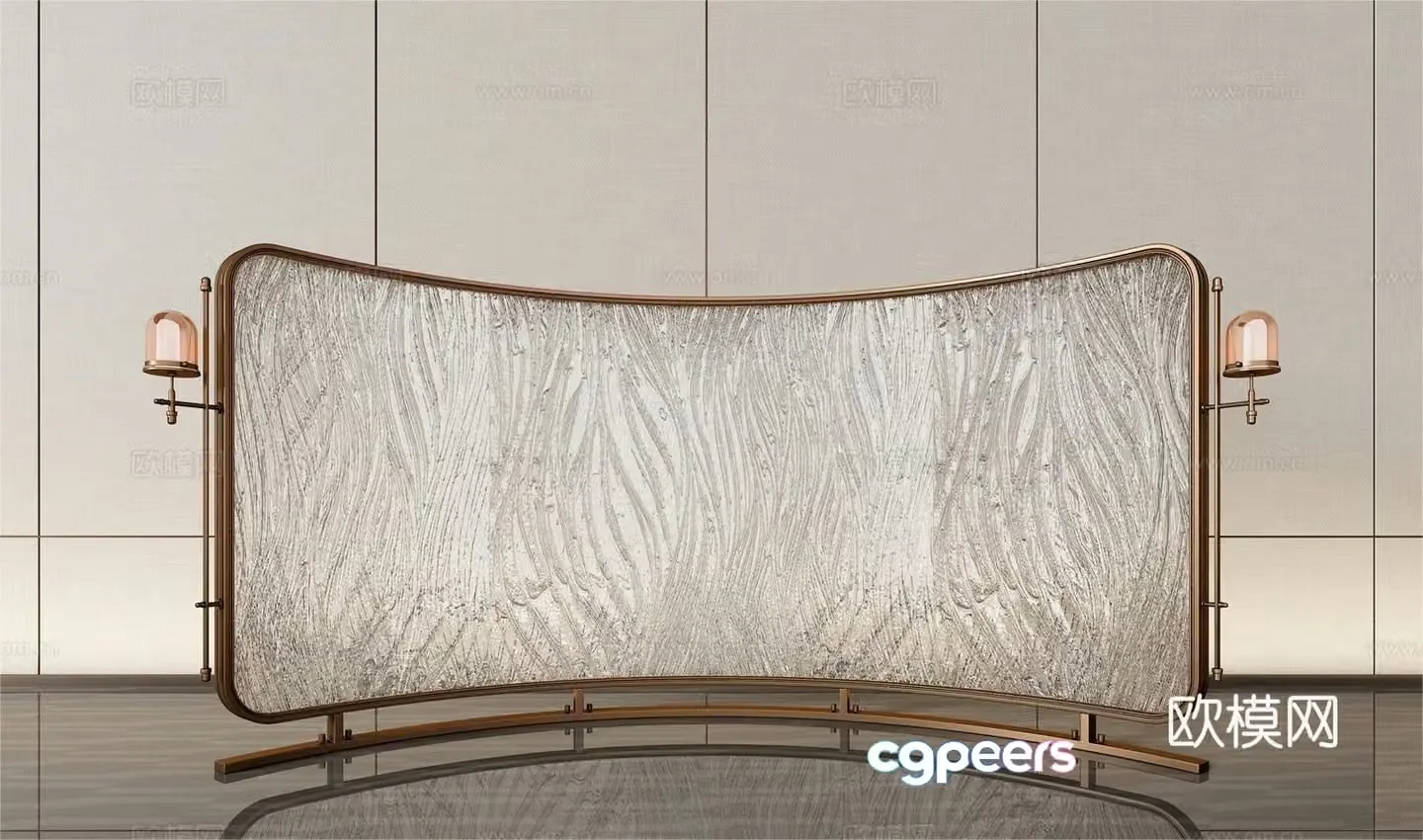 Italian light luxury screen wall light 3d model