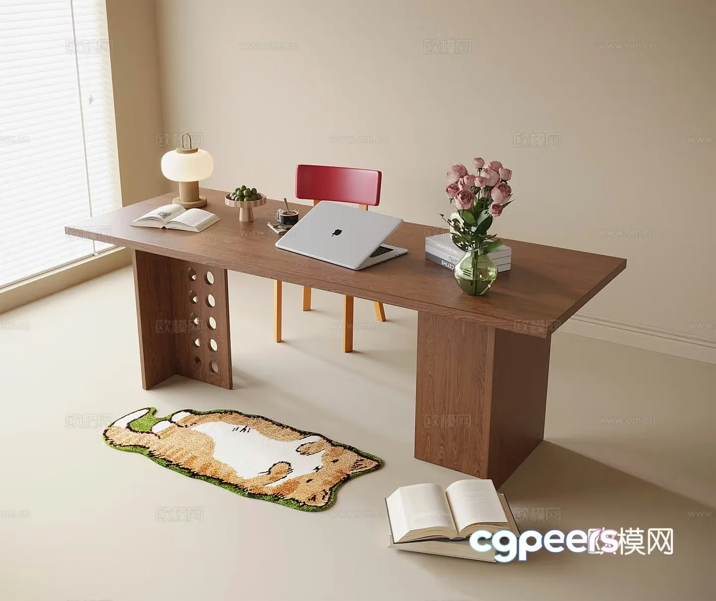Modern desk chair desk 3d model