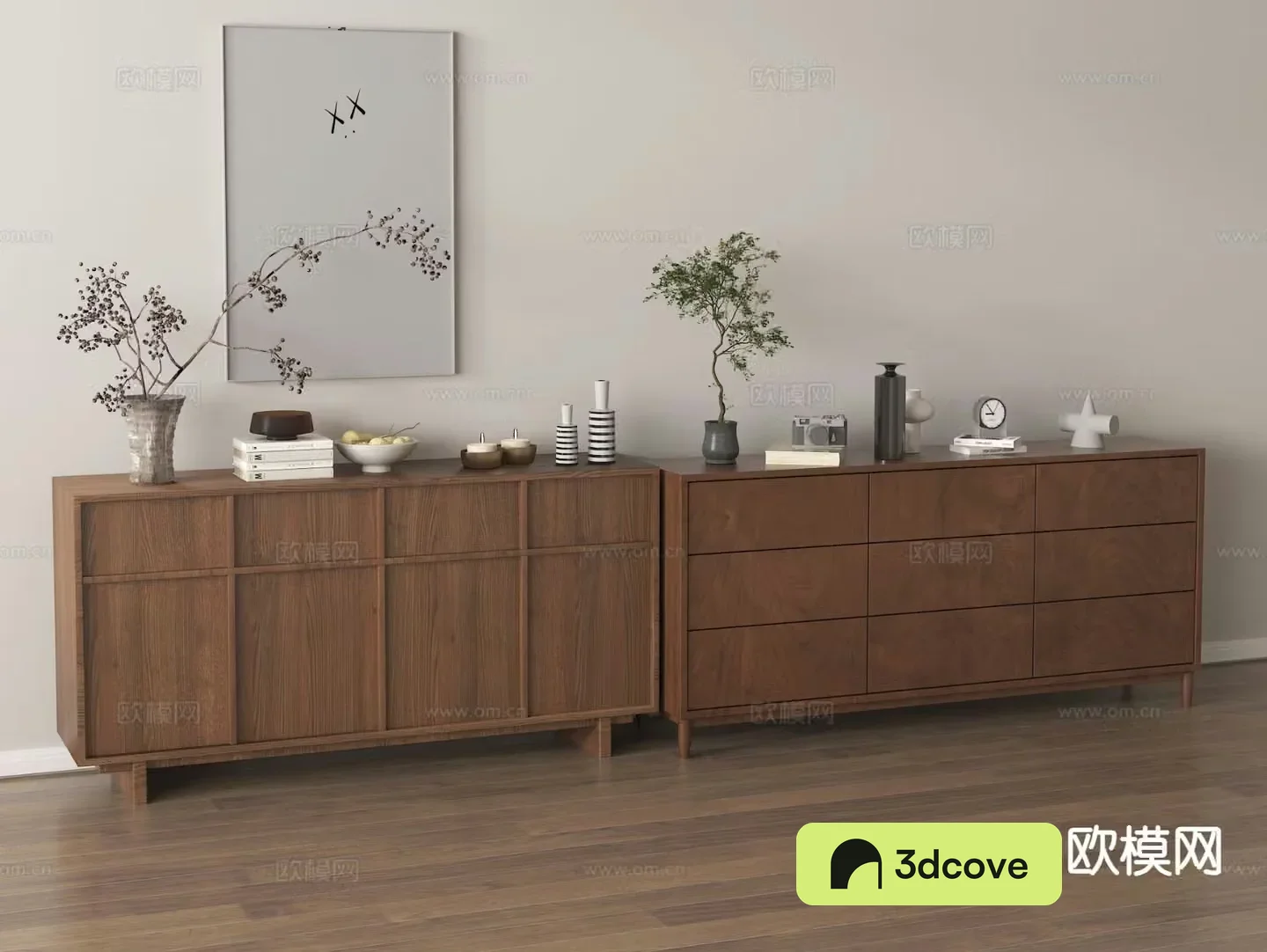 Wabi-sabi side cabinet 3D model