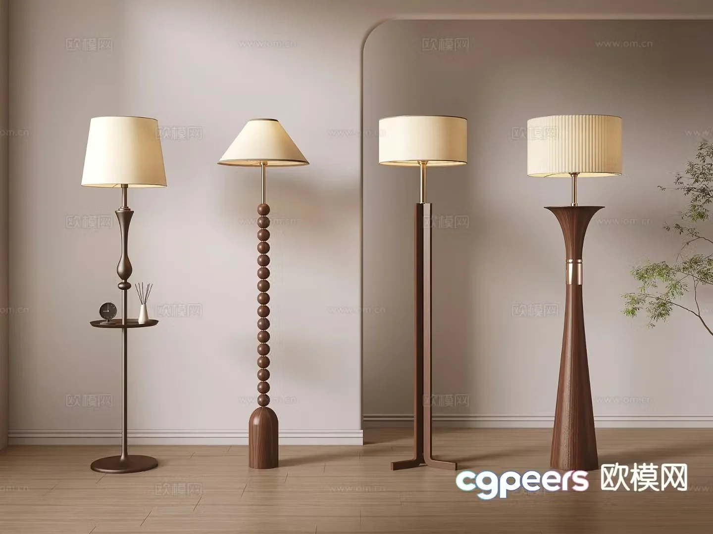 Medieval style floor lamp 3d model