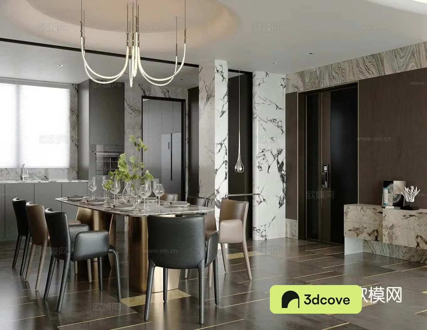 Italian home restaurant Open restaurant Dining table and chair combination Tableware